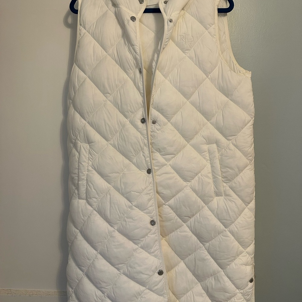 Ralph Lauren White Long Vest